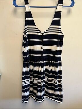 J. Crew Navy and White Striped Sleeveless Dress